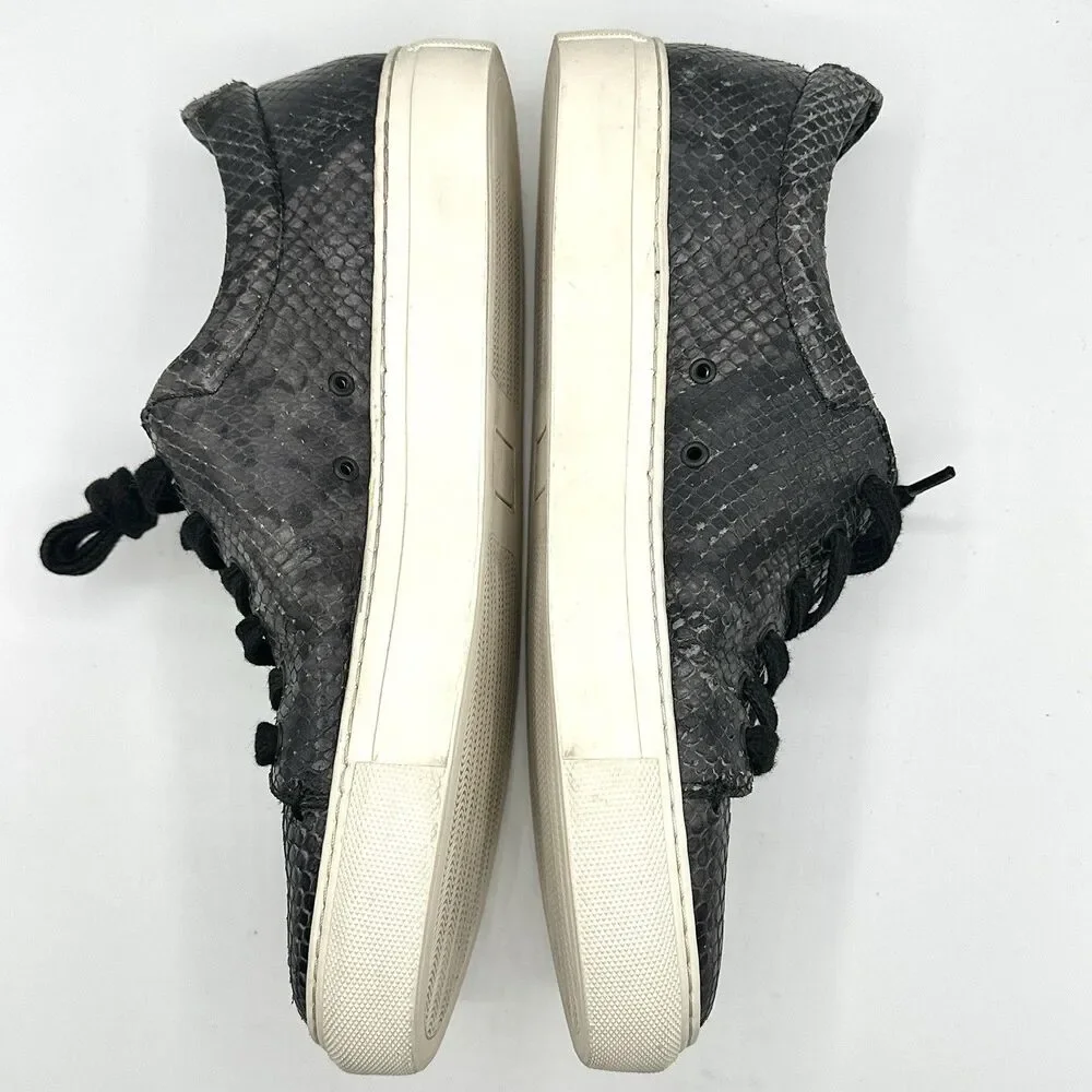 ZADIG & VOLTAIRE Shoes Black Python Snake Skin Leather Sneakers Size 41 / US 10